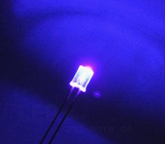 5 x 2 mm Rechteck LED ultrahell UV (Schwarzlicht) Klar...