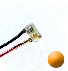 SMD LED 0402 Orange / Amber mit Anschluss Draht 45 mcd 120