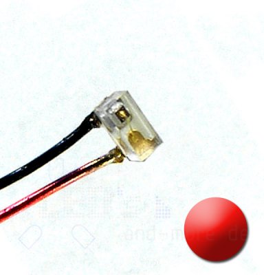 SMD LED mit Anschluss Draht 0402 Rot 40 mcd 120
