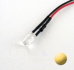 5mm LED ultrahell Warm Wei mit Anschlusskabel 18000mcd...