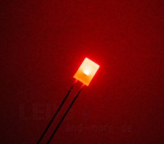 Diffuses 5 x 2 mm Rechteck LED ultrahell Rot 250mcd 124