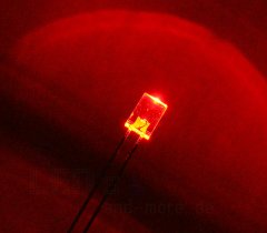 5 x 2 mm Rechteck LED ultrahell Rot Klar 300mcd 80