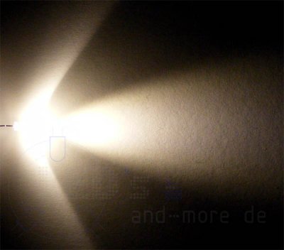 klares Ultrahelles 3mm LED Warm Weiss 7500 mcd 30