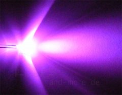 klares Ultrahelles 3mm LED Pink 3000 mcd 25