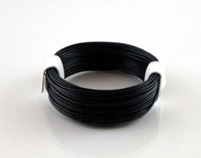 10 Meter hochflexibles Kabel Schwarz 0,04mm (Ring)