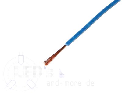25 Meter Kabel Blau 0,05 mm hochflexibel (Spule)