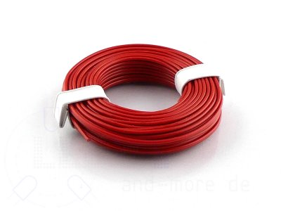 10 Meter Kabel Rot 0,14 mm flexibel (Ring)