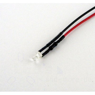 3mm Blink LED ultrahell Rot mit Anschlusskabel 1000mcd 9-14 Volt