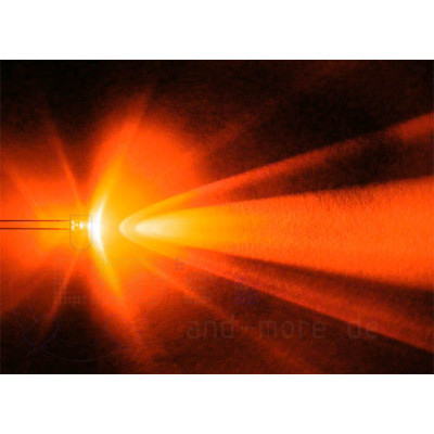 3mm Blink LED ultrahell Orange mit Anschlusskabel 1400mcd 9-14 Volt