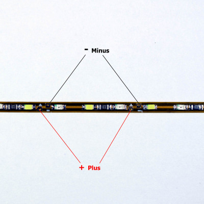 20cm zweifarbiges Flex-Band ultraschmal 39 LEDs 12V Wei / Orange, 1,6mm breit Kirmes