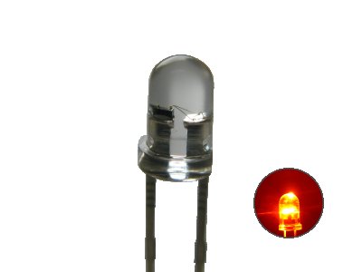 5mm Flacker LED Orange Kerzenlicht 3500 mcd 30
