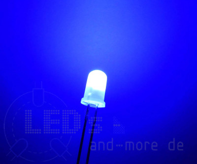 LED 5mm Diffus / Matt Blau farbiges Gehuse 2300 mcd 100
