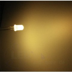 LED 5mm Diffus / Matt Warm Wei 3500 mcd 100
