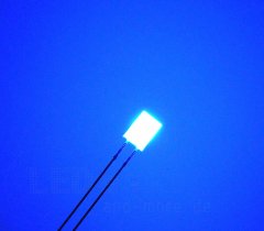 Diffuses 5 x 2 mm Rechteck LED ultrahell Blau 650mcd 124