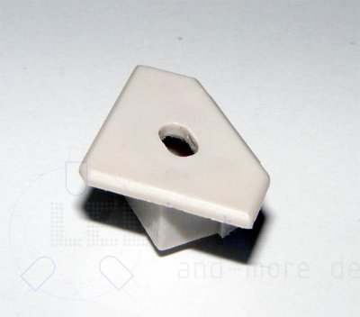 Zubehr fr Alu Profil Dreieck 19x19mm Endkappe mit Kabelffnung