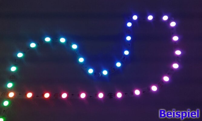 S-Form RGB Pixel LED WS2812B Stripe 100cm - S-Form RGB Pixel LED WS2812B Stripe 100cm
