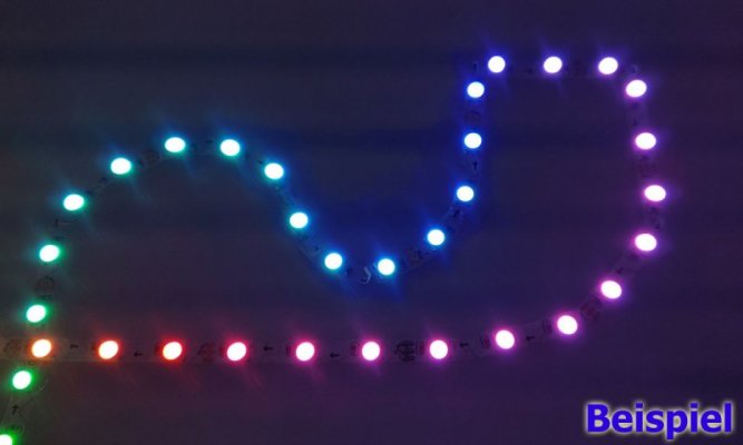 S-Form RGB Pixel LED WS2812B Stripe 100cm - S-Form RGB Pixel LED WS2812B Stripe 100cm