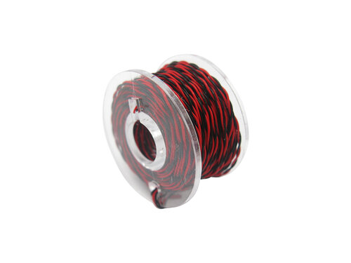 Verdrillte Nanolitze schwarz/rot - Nanolitze schwarz Rot verdrillt 2 x 0,014mm²