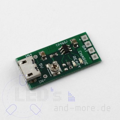 Regelbarer Laderegler für LiPo Akkus 3,7 V - Regelbarer Laderegler für LiPo Akkus 3,7 V