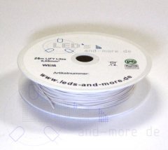 25 Meter Kabel Weiss 0,05 mm² hochflexibel (Spule)