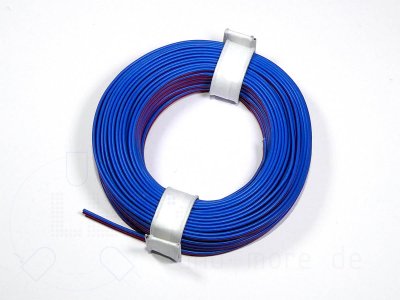 10 Meter Kabel Doppellitze 2x 0,08mm Rot / Blau hochflexibel