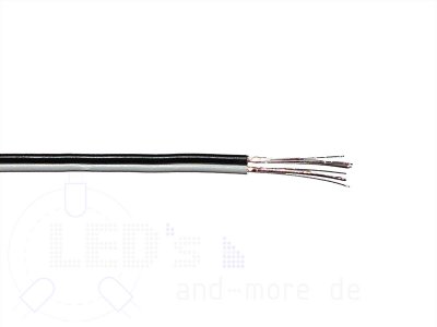 10 Meter Kabel Doppellitze 2x 0,08mm² Weiß / Schwarz hochflexibel