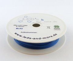 25 Meter Kabel Blau 0,14 mm² hochflexibel (Spule)