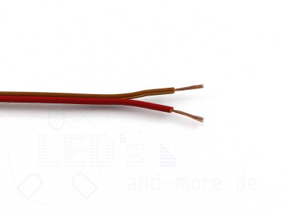 10 Meter Kabel Doppellitze 2x 0,14mm Rot / Braun hochflexibel