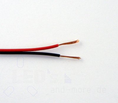 10 Meter Kabel Doppellitze 2x 0,14mm Rot / Schwarz hochflexibel