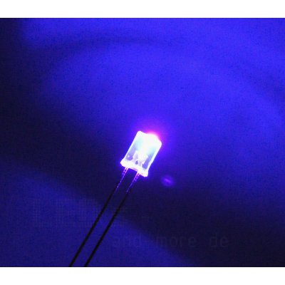 5 x 2 mm Rechteck LED ultrahell UV (Schwarzlicht) Klar 220mcd 80°