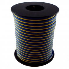 25 Meter Kabel Drillingslitze 0,14mm² blau/blau/gelb