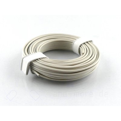 10 Meter Kabel Litze flexibel Weiß 0,25 mm² (Ring)