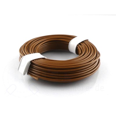 10 Meter Kabel Litze flexibel Braun 0,25 mm² (Ring)