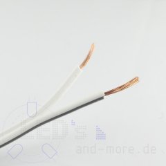10 Meter Kabel Weiss Doppellitze 2x0,5mm² Flexibel...