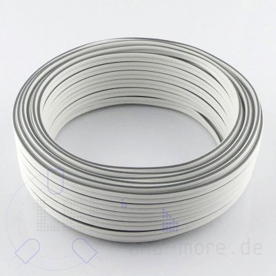 25 Meter Kabel Weiss Doppellitze 2x0,5mm² Flexibel (Ring)