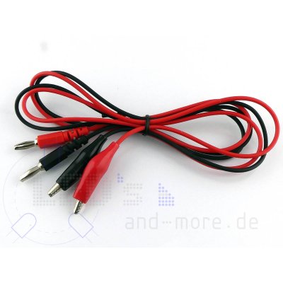 Kabel Prüfleitungen für Netzgeräte 2-teilig rot / schwarz 80cm