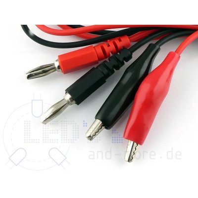 Kabel Prüfleitungen für Netzgeräte 2-teilig rot / schwarz 80cm