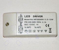LED-Driver Einbaunetzteil 230V zu 12V 1000mA / 12W