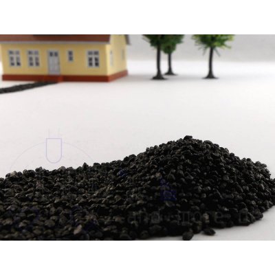 200g Naturschotter Basalt schwarz Ø 1,2 - 1,8 mm Spur H0