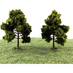 2x große Bäume solitär grün Laubbäume mit Fuß Modellbahn...