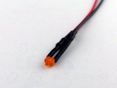 Diffuses 1,8mm LED Orange mit Anschlusskabel 60 mcd 60°