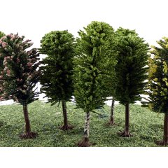 Set 10x Bäume grün rot weiß Laubbäume Modellbahn 10cm...
