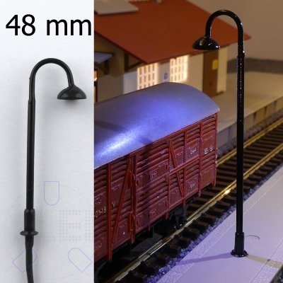 Bahnhofs-Laterne schlicht Bogenleuchte LED weiß 1-armig 48mm