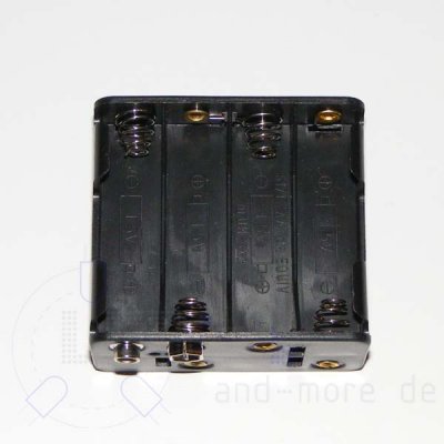 Batteriefach 8 x AA Mignon für Clip Anschluss (Kasten)