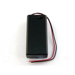 Batteriefach 1 x 9V Block Batterie mit Kabel und Schalter