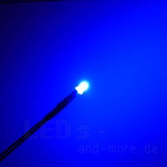3mm LED farbig diffus mit Anschlusskabel Blau 1000mcd...