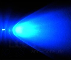 3mm Blink LED ultrahell Blau mit Anschlusskabel 2500mcd 9-14 Volt