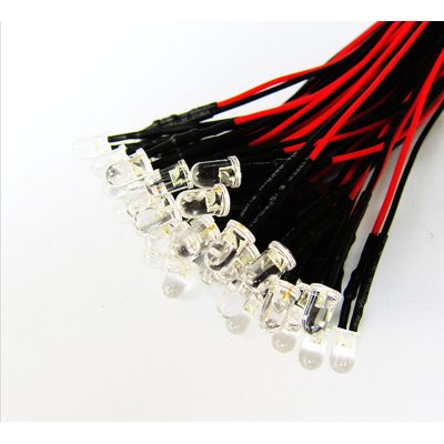 5mm Blink LED ultrahell Rot mit Anschlusskabel 2500mcd 9-14 Volt
