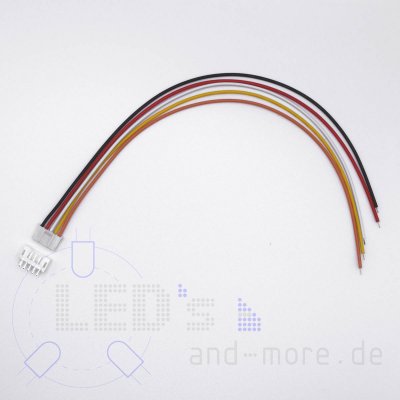 Micro JST Kabel mit Buchse + Platinen Steckverbinder, 5-polig RM 2,0mm PH