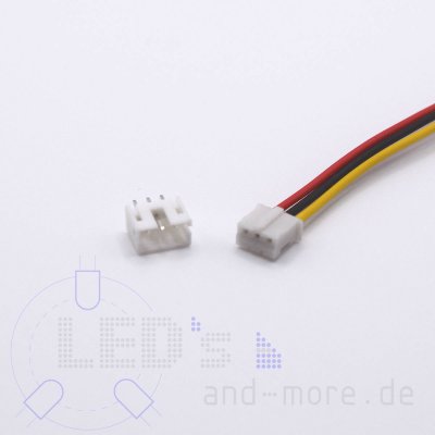 Micro JST Kabel mit Buchse + Platinen Steckverbinder, 3-polig RM 2,0mm PH